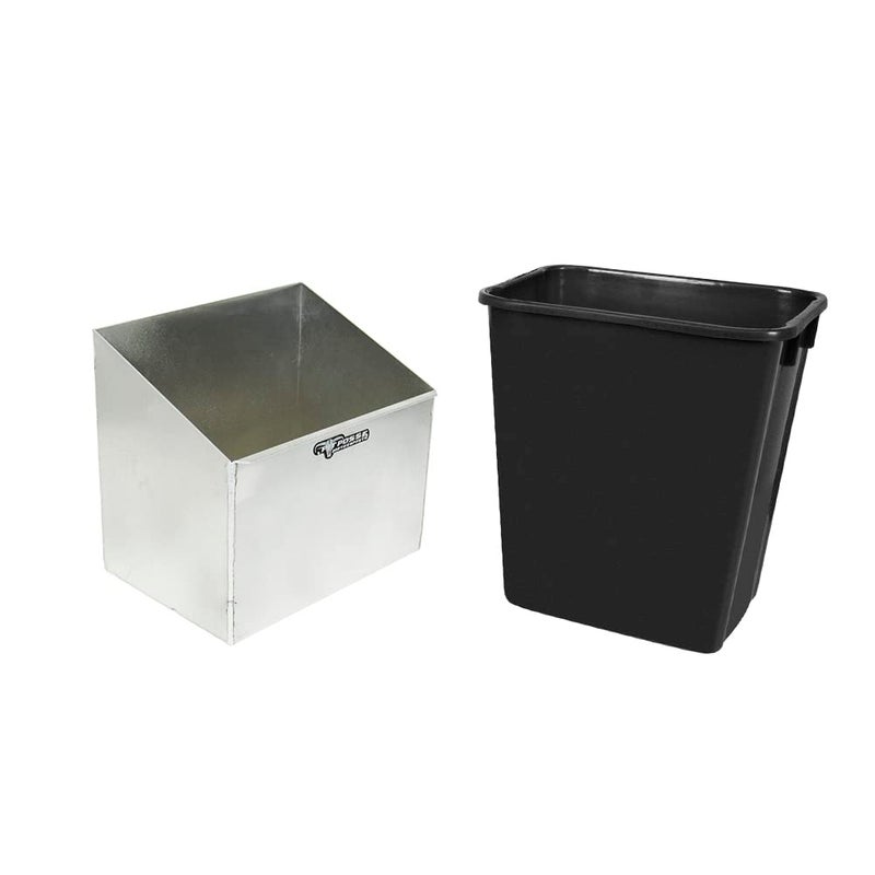 Pit Posse 453 Refuse Container Bin Garage Trash Can Holder Organizer - Made in USA - Enclosed Race Trailer Shop Garage Storage Mounted Aluminum Disposal Waste Hanger (Silver) - Image 3
